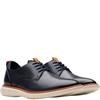 CLARKS MENS LACE CASUAL SHOE - NAVY LEATHER